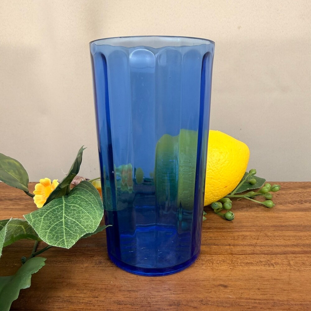 Vintage Hazel-Atlas Cobalt Blue Panel Optic Tumbler